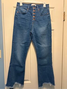 LOFT High-Rise Button-Fly Kick Crop Jeans